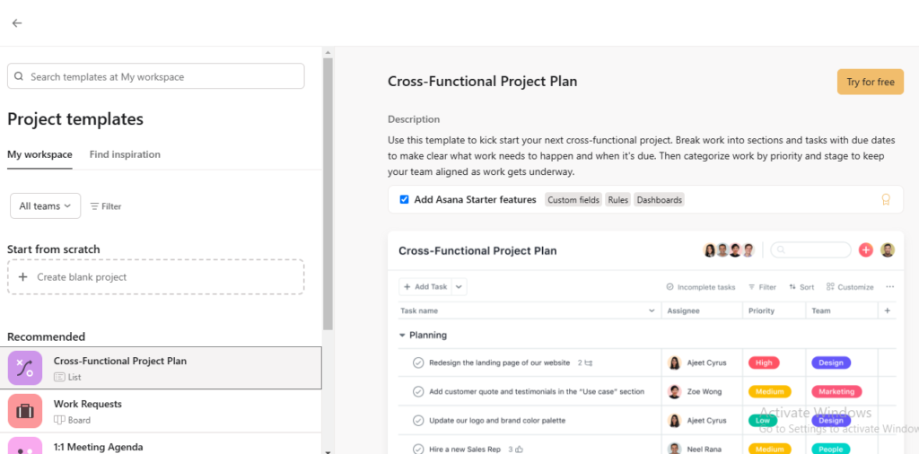 how to use Asana