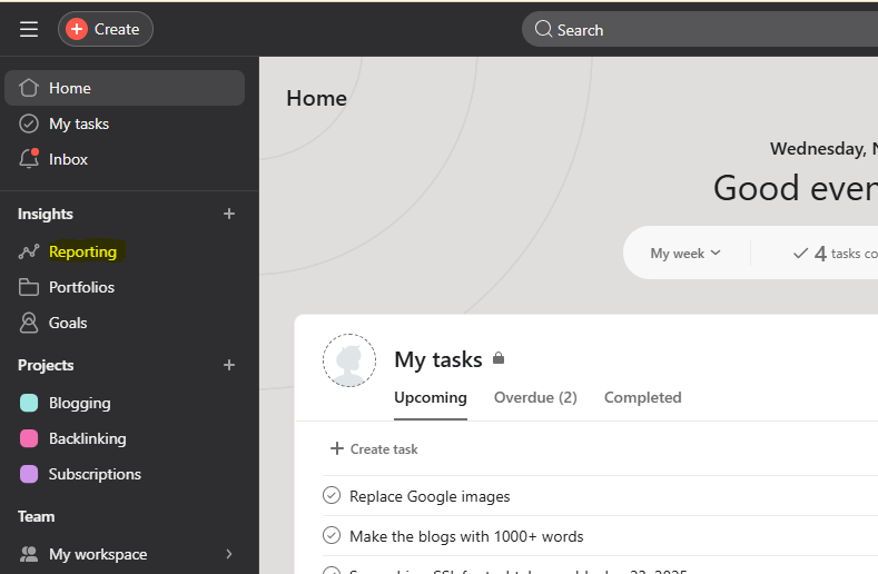 how to use Asana