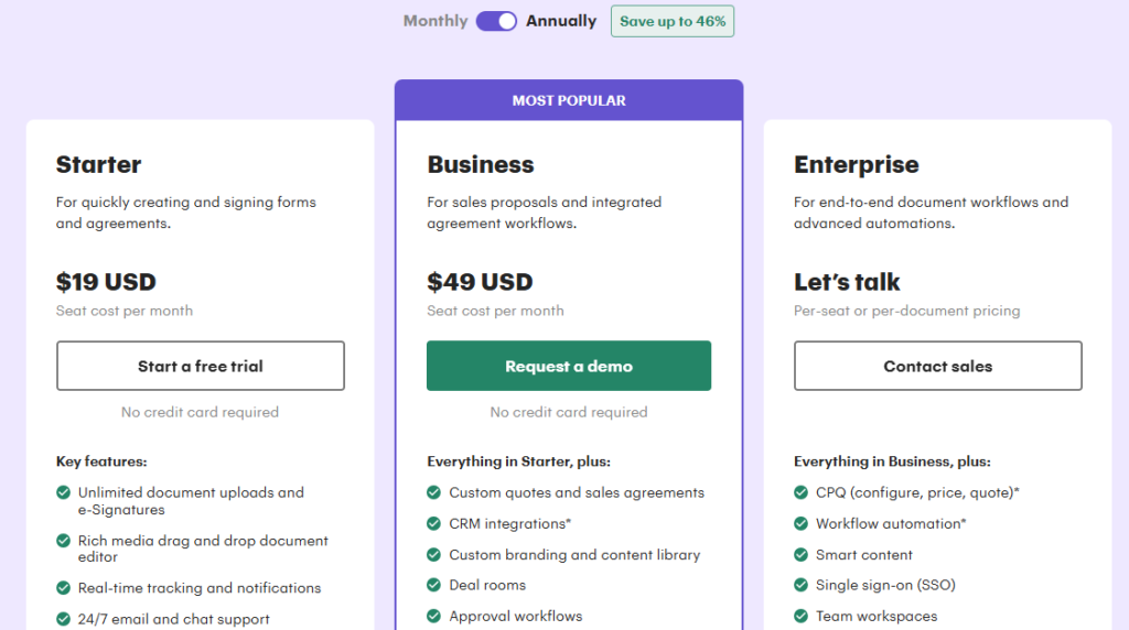 Pandadoc Pricing_TechTales